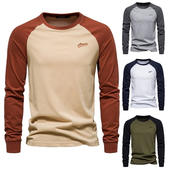 BdTemWBs Mens Raglan T-Shirt - Long Sleeve Casual Baseball Shirt Men Fashion Lightweight Pullover Shirts Basic Tops for Spring Fall
