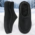 thumbnail image 1 of BdTemWBs Mens Slippers Warm Fuzzy Memory Foam Indoor Outdoor Cozy Slippers -On Moccasin House Shoes with Non- Sole, Fluffy Wide Loafer Slippers (OTHER,9-10), 1 of 10