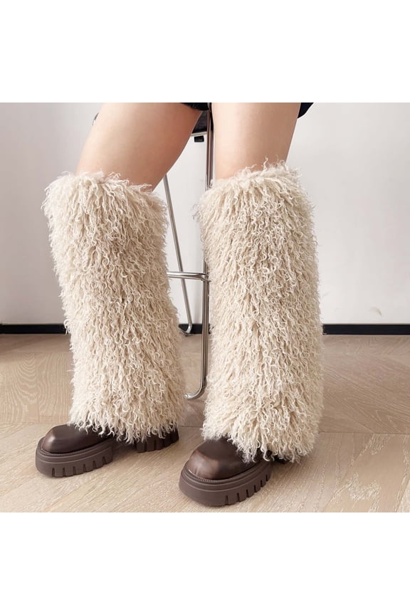 Winter Faux Leg Warmers Boot Cuffs Sock Toppers For Ankle Boots Slouchy Socks Fashion (Coffee,One Size)