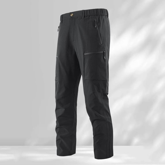 BdTemWBsMen's Drawstring Casual Pants Baggy Ripstop Work Multi Pocket Overalls Pantwith Pockets,E-Black L