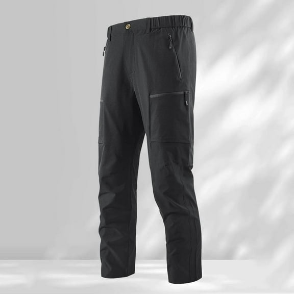 BdTemWBsMen's Drawstring Casual PantsExtended Waist Work Dress Pant Casual Slacks,E-Black XL