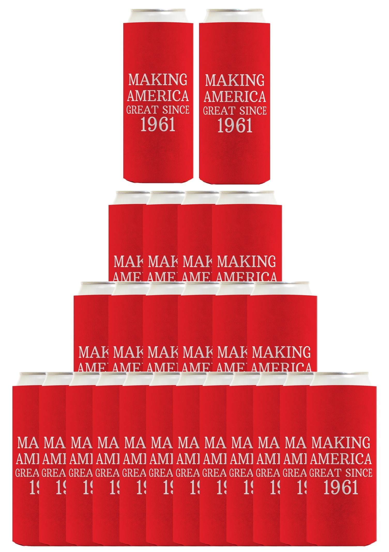 Bday Gifts for 65th Birthday Making America Great Since 1961 24-Pack Ultra Slim Can Drink Thermocoolers Party Pack