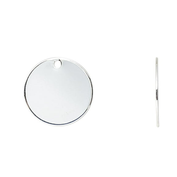 Bdbeads 20 Brass Metal Stamping Charms, 12mm Round Smooth Circle Blank Coin, Flat Engravable, (Silver)