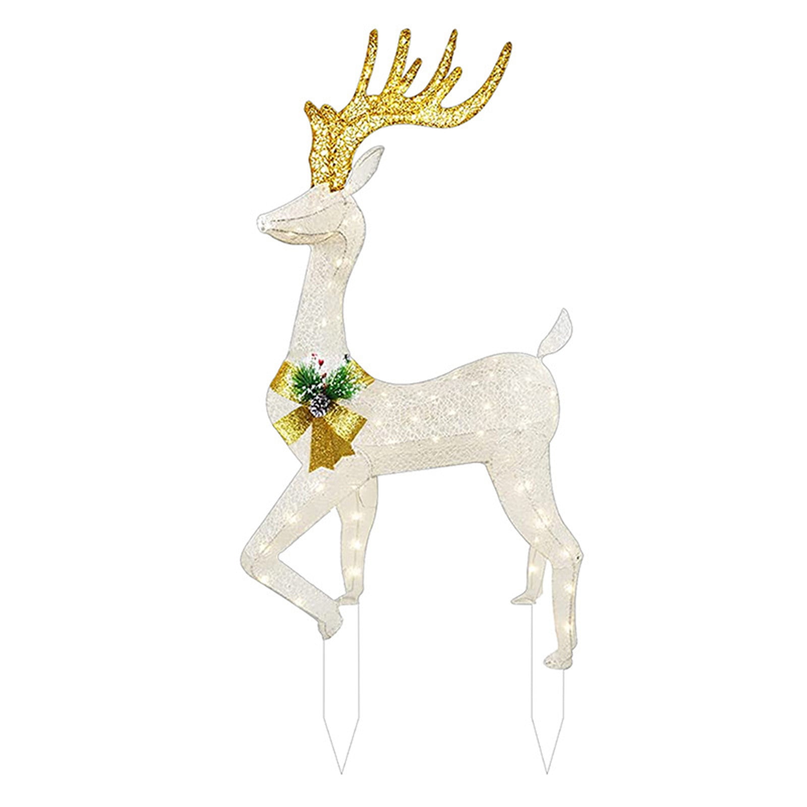 Bdday 3 Pcs Christmas Lights Reindeer Decoration Outdoor Deer Family