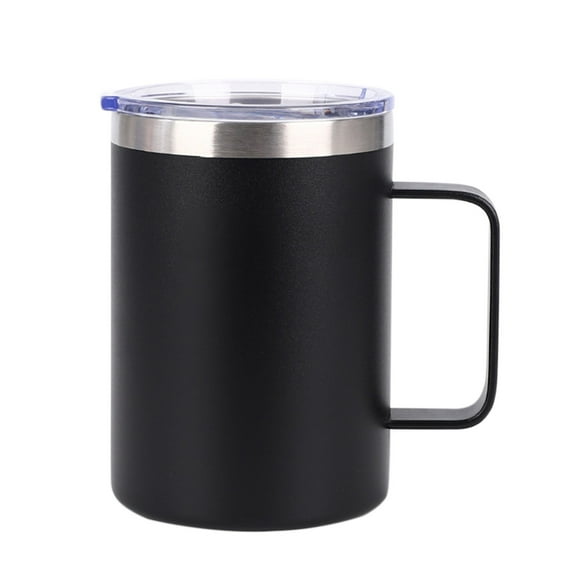 Bdday 304 Stainless Steel Coffee Mug with Lid Thermal Insulation Outdoor Portable Comfortable Handle Heat and Cold Available