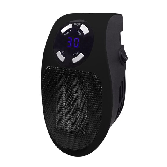 Bdday 500W Ceramic Plug In Heater Fast Room Wall Indoor Heater Adjustable-Thermostat Timer And LED Display
