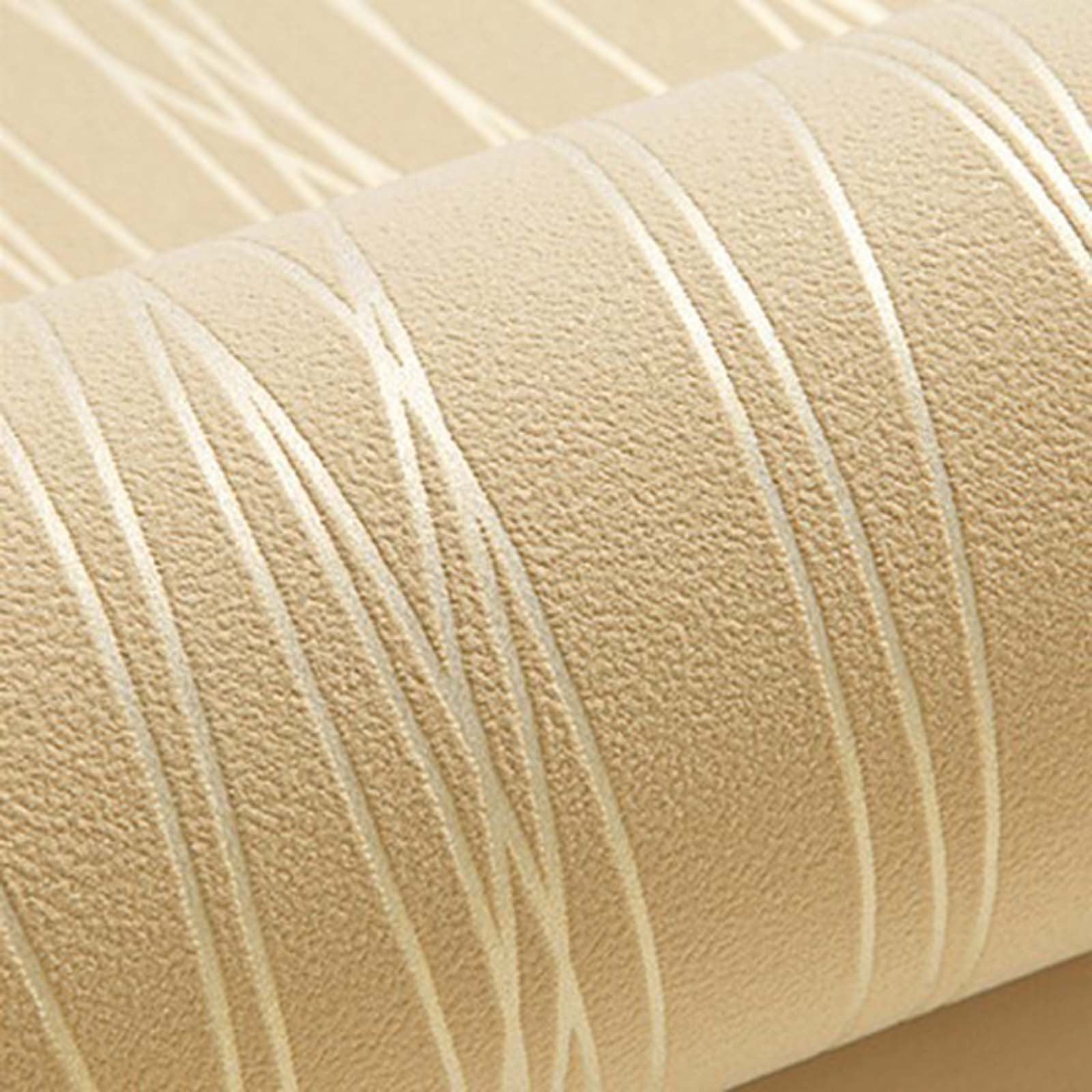 Bdday 53x1000cm Modern Non-Woven Wallpaper Roll Glitter Stripe Textured Flocking Striped Wallcoverings for Bedroom Living Room