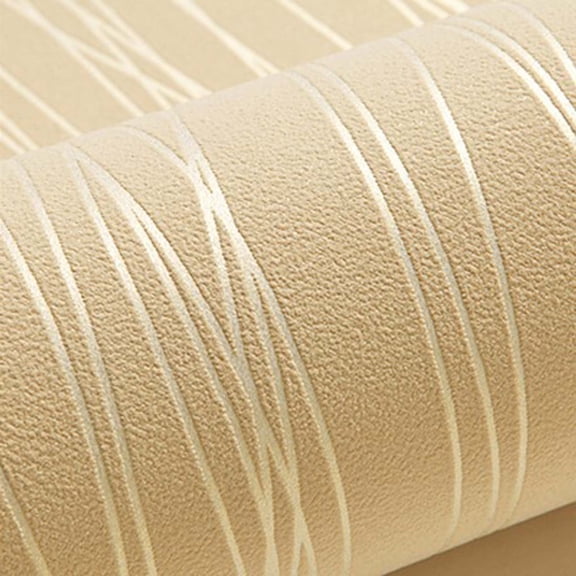 Bdday 53x1000cm Modern Non-Woven Wallpaper Roll Glitter Stripe Textured Flocking Striped Wallcoverings for Bedroom Living Room