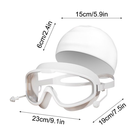 Bdday Adult Large Frame Swimming Goggles High Definition Swimming Goggles Swimming Cap Piece Earplugs Sports Equipment