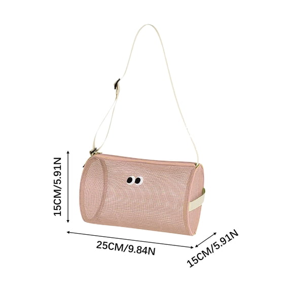 Bdday Beach Bag Swimming Bag Large Capacity Beach Bag Mesh Breathable Single Shoulder Crossbody Cylindrical Travel Bag Shoulder Bag for Men