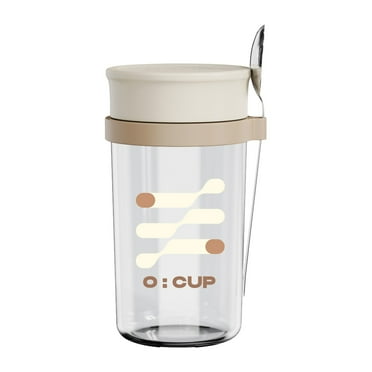 Bdday Bike Water Bottle Portable Graduated Breakfast Glass Jar and Coffee Cup with Lid Spoon Portable Water Bottle