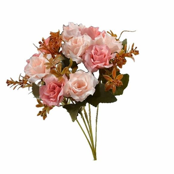 Bdday Birthday Decorations for Women High-End Artificial Flowers Diamond Rose Artificial Flowers 5 forks 10 Mini Roses Home Decoration Plastic Flowers Dorm Decor