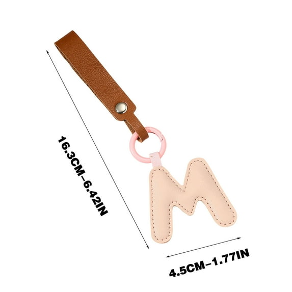 Bdday Car Hanging Ornament New Leather English Letter Keychain Hanger Car Keychain Bag Accessories