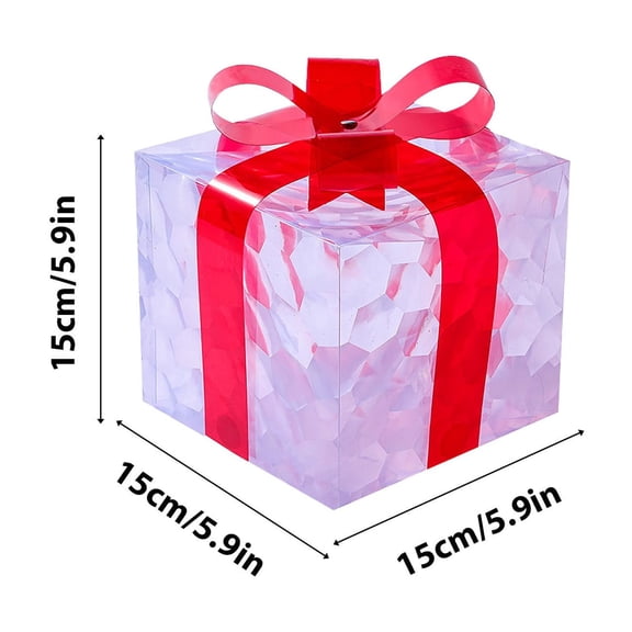 Bdday Christmas Decoration Christmas Glowing Decoration Gift Ornament With Bow Christmas Light Up Present Boxes Christmas
