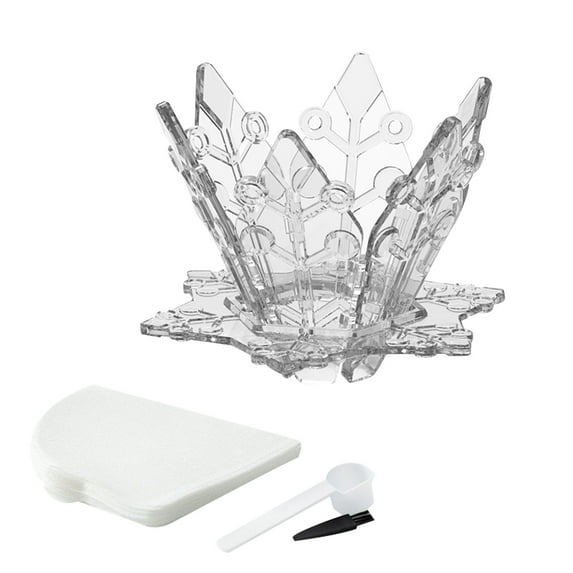 Bdday Coffee Dripper 1-2 Cups Resin Pour Over Coffee Maker Reusable Coffee Filter Cup Slow Brewing Accessories for Home-Cafe-Travel-Camping Transparent