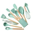 thumbnail image 1 of Bdday Cooking Utensils Set Of 14, Silicone Kitchen Utensils with Wooden Handle, Non-Stick Cookware Friendly & Heat Resistant, Includes Spatula/Ladle/Slotted Turner/Serving Spoon/Spaghetti Server, 1 of 1