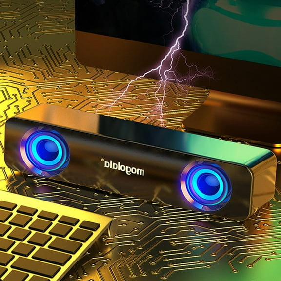 Bdday Desktop Compact USB Powered Wired Multimedia Mini Stereo Sound Bar 3.5mm Audio Jacks