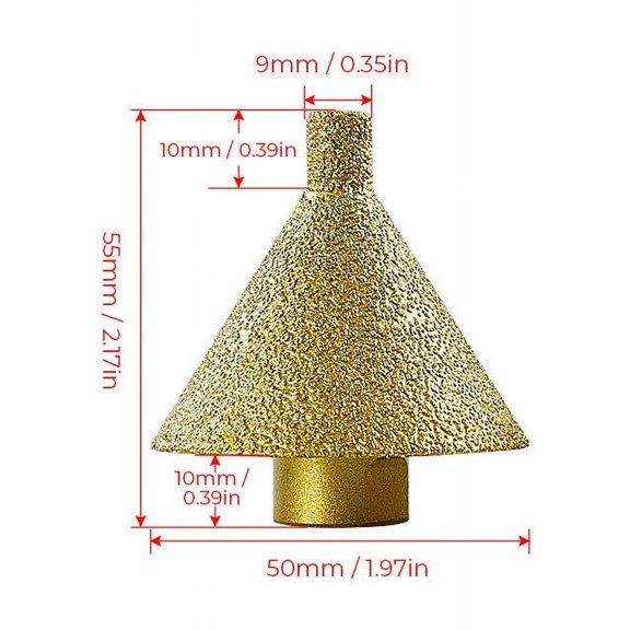 Bdday Diamond Beveling Chamfer Bit for Angle Brazed Diamond Chamferer Ceramic Tile Reamer Angle Grinder Chamfering and Grinding Drill Bit Grinding Head