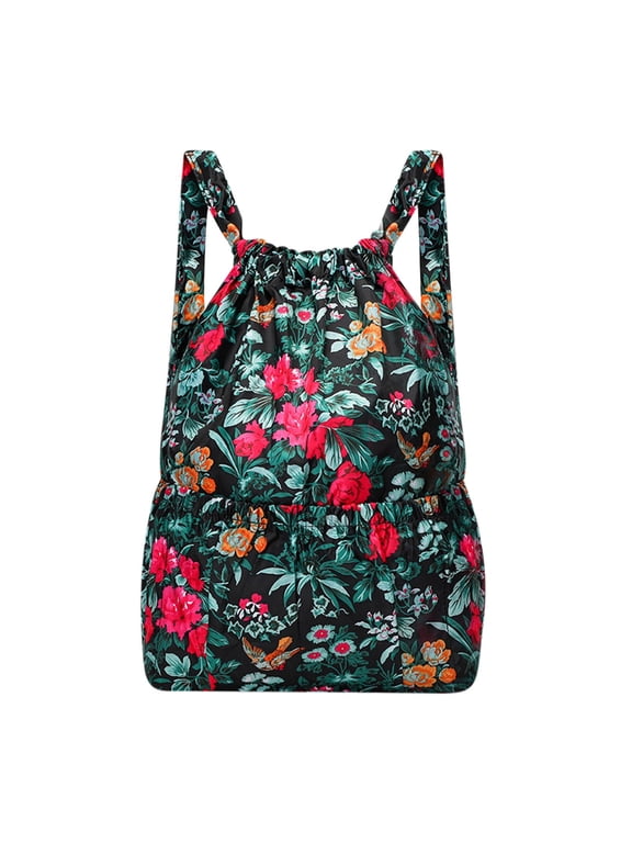 Bdday Drawstring Backpack Water Resistant String Bag Gym Sports with Shoe Compartment Side Mesh Pockets for Women Men