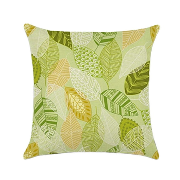 Bdday Flowers Throw Pillow Covers 18 X 18 Inch Spring Floral Plant Leaf Linen Pillow Cushion Cases Square Pillowcases for Sofa Couch Bedroom Living Room Car