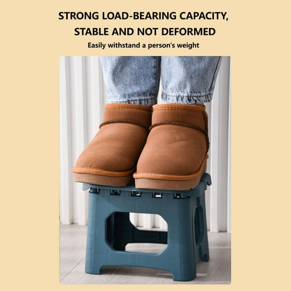 Bdday Folding Stool Outdoor Portable Heavy Duty Plastic Non-Slip Chair for Camping Hiking Fishing BBQ Foldable Step Stool Stool
