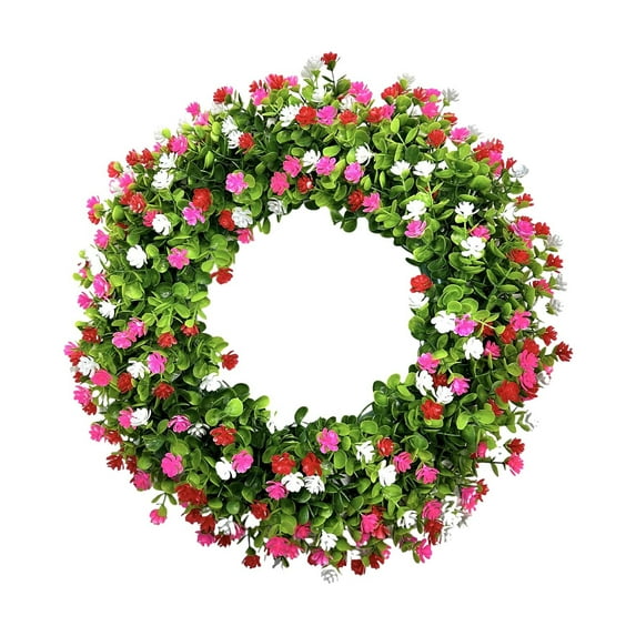 Bdday Front Door Sign Plastic Colorful Wreath Spring and Summer Colorful Leaf Wreath Spring and Summer Decoration Gate Pendant Laundry Room Decor