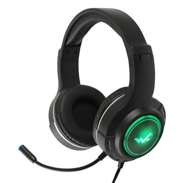 Bdday Head Mounted Wired Headphones With Cool Lighting Effect 40mm Speaker Heavy Rotatable Microphone Multifunctional Wired Control Headphones