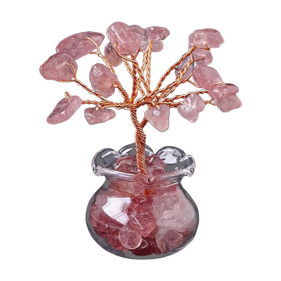 Bdday Kids Bathroom Decor Crystal Tree Natural Crystal Chip Trees Hand Woven Crystal Tree Ornament Desktop Decoration Birthday Decorations