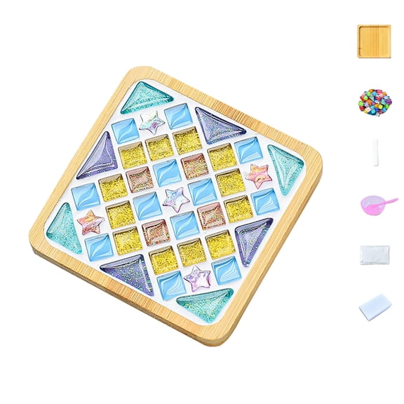 Bdday Kitchen Crafts Mosaicss Tile Set Wooden Cup Mats Mixed Color Mosaicss Set Crafts Pack 6ml Kitchen