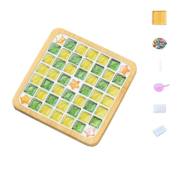 Bdday Kitchen Tools Crafts Mosaicss Tile Set Wooden Cup Mats Mixed Color Mosaicss Set Crafts Pack 6ml Kitchen Tools