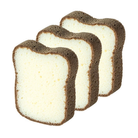 Bdday Kitchen Towels Decontamination Dishwashing Sponge, Bread Shaped Sponge, Adorable Cleaning Thickened Scrub Kitchen Sponge, Dishwashing Brush for Cleaning Kitchen 3pcs Kitchen Utensils Set