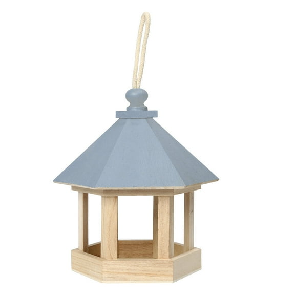 Bdday Kitchen Utensils Set Wooden Bird Feeder Hanging for Garden Yard Decoration Hexagon Shaped with Roof Kitchen Utensils Set