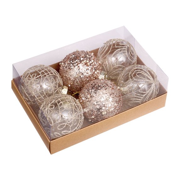 Bdday Large Christmas Balls 6pcs Christmas Tree Ornament Pendant Party Supplies Tree Hanging Plastic Christmas Ornaments