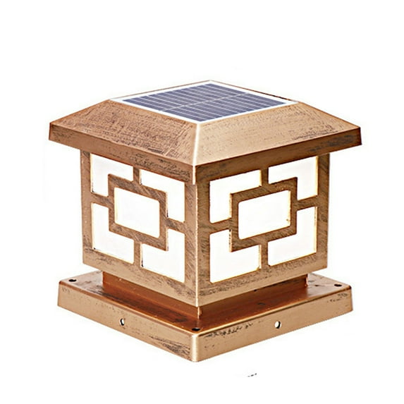 Bdday Led Lights Zhongzi Outdoor Solar Column Headlight New Chinese Courtyard Light Front Door Retro Villa Wall Column Light Solar Lights Outdoor