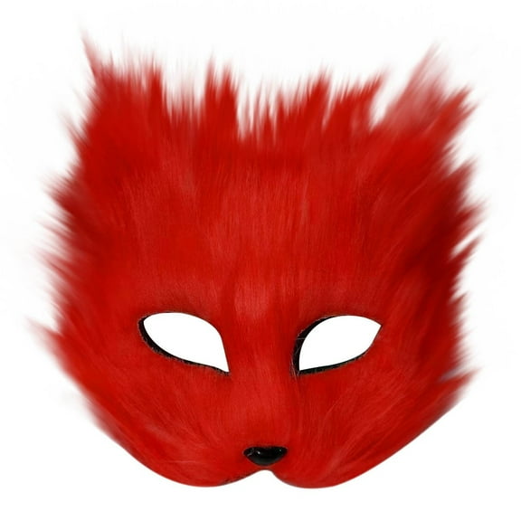 Bdday Mask Halloween Fox Mask dress up Costume Half Face Animal Furry Party Christmas Eye Cat Masks Easter Half-Face Masks
