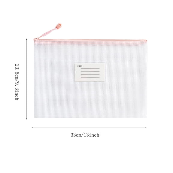 Bdday Mesh Zipper Bags Document Bag A4 Document Pouches File Folders Back To School Supplies