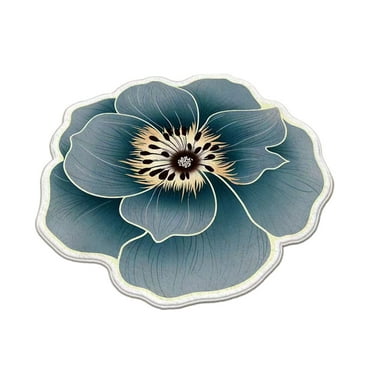 Bdday Modern Rug Plain Flower Shape Easy Care Living Room Carpet Large Area Washable Bedroom Carpet Washable Home Absorbent Carpet Room Rugs for Bedroom