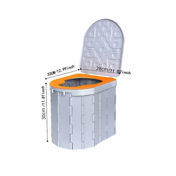 Bdday New Folding Toilet with Lid Portable Car Mobile Toilet Car Travel Outdoor Camping Toilet