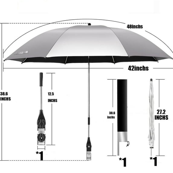 Bdday New Portable Camping Beach Chair Sun Umbrella Detachable Folding Chair Fixture Umbrella Fishing ChairSun Umbrella