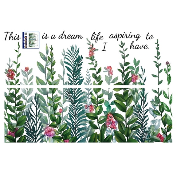 Bdday Office Wall Decor Green Plant Pattern Removable Wall Sticker Bedroom Living Room Decoration Ks024 Laundry Room Decor