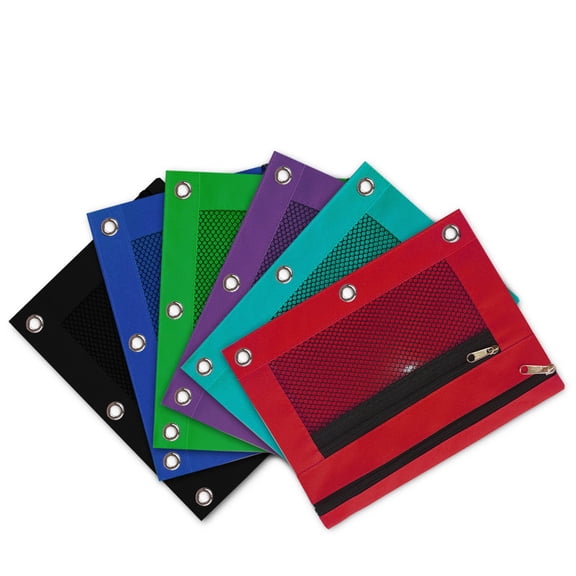 Bdday Pencil Case Three-Hole Oxford Cloth Pencil Case Dan Layer Mesh Large Capacity Black Zipper Pencil Case Small