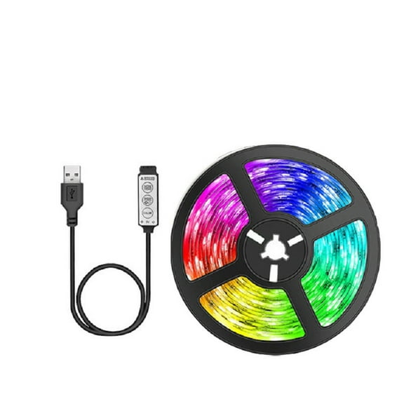 Bdday RGB Led Strip Lights 16.4ft 5V USB Powered Color Changing Light Strip with Remote 30mins Timing Off Moods Lighting