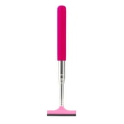 Bdday Retractable Car Rearview Mirror Wiper Portable Auto Mirror Squeegee Cleaner Long Handle Car Cleaning Tool Mirror Glass Mist Cleaner, Length Up To 115cm/45inch (Pink)