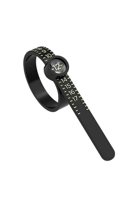 Ring Sizer Measurement Tool Reusable Finger Size Measurement Tape with Glass Jewelry Size Measurement Tool 1-17 US Ring Size