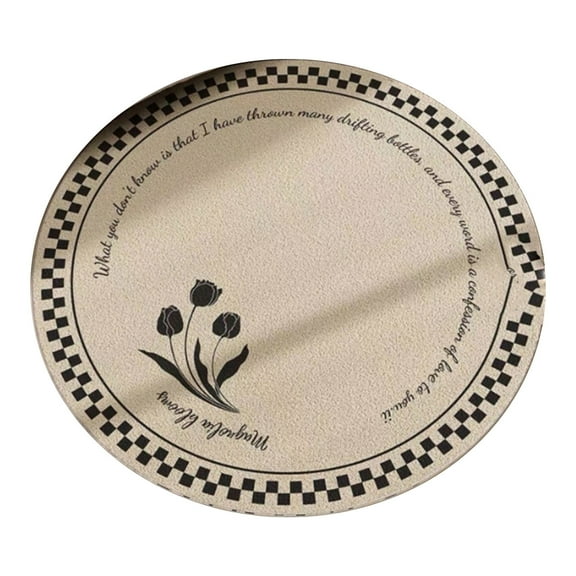 Bdday Rugs for Entryway American Retro Round Carpet Living Room Coffee Table Blanket Luxury Bedroom Bedside Blanket Cloakroom Rocking Chair Floor Mat Kitchen Mats for Floor