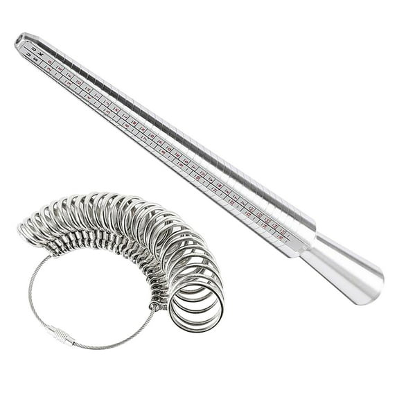 Bdday Size Stick Mandrel Finger Gauge Sizer Set Measuring Sizes Jewelry Tool