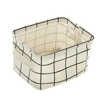 Bdday Storage Containers Canvas Storage Bins Basket Organizers Foldable Fabric Cotton Linen Storage Bins for Makeup Book Baby Toy Basket Laundry Room Storage