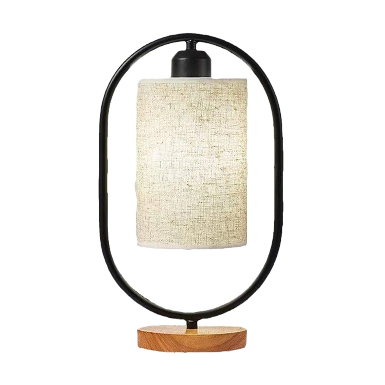 Bdday Table Lamps for Bedrooms, Minimalist Bedside Lamps with Round Fabric Linen Shade,Reading Small Desk Lamp for Kids Room, Night Nightstand Lamp for Living Room, Office