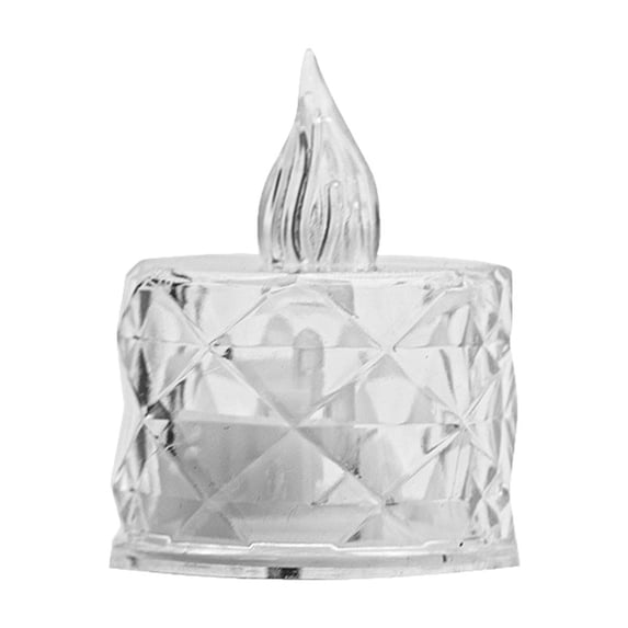 Bdday Transparent Crystal Diamond Candle Lights LED Electronic Candle Small Tea Wax Bar Decoration Lights Birthday Gift Ambient Lights