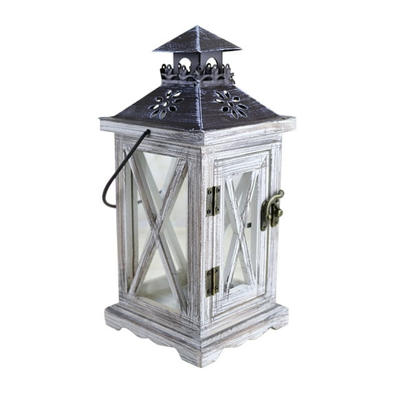 Bdday Vintage Decor Retro Wooden Lantern Candle Soft Decoration Tabletop Features Room Decor